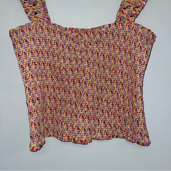 Anthropologie Maeve Smocked‎ Tank Size Large Multicolour Pattern - Picture 5 of 9